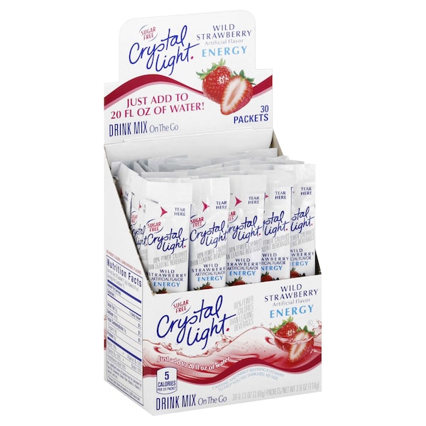 Crystal Light Crystal Light On The Go Wild Strawberry Energy Beverage Mix, PK120 - 10043000009267