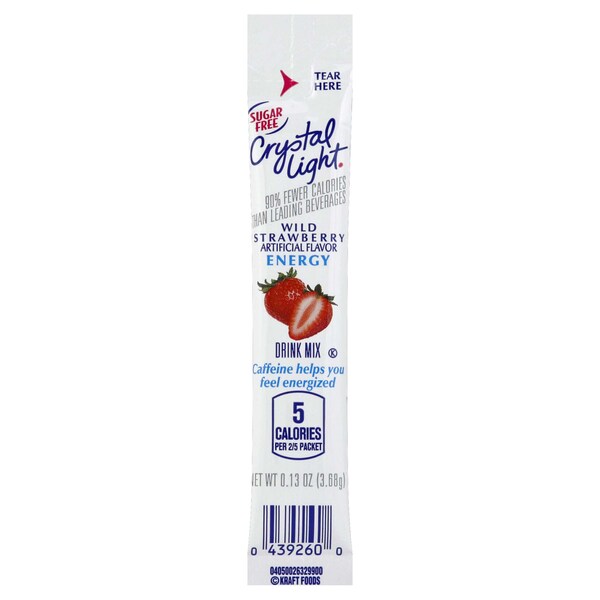 Crystal Light Crystal Light On The Go Wild Strawberry Energy Beverage Mix, PK120 - 10043000009267