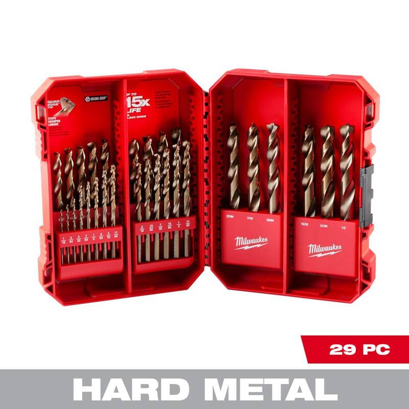 Juego de brocas Milwaukee Cobalt Red Helix para taladros (29 piezas) - 48-89-2332