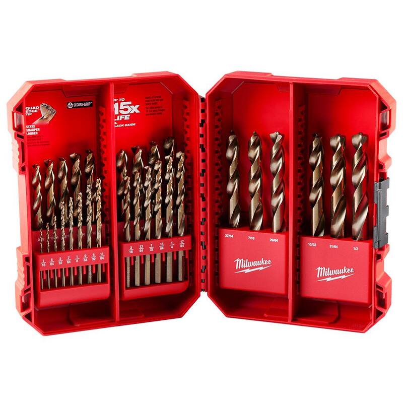 Juego de brocas Milwaukee Cobalt Red Helix para taladros (29 piezas) - 48-89-2332