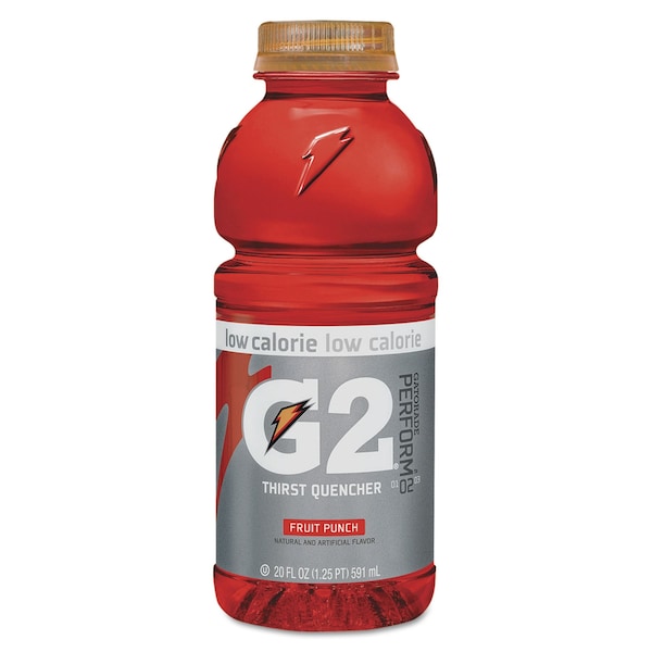 Gatorade G2 Perform 02 Low-Calorie Thirst Quencher, Fruit Punch, 20oz Btl, PK24 - 052000204056