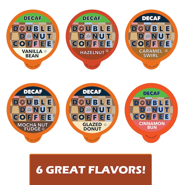 Double Donut Double Donut Flavored DECAF Coffee Variety Pack - 24 Ct - WM-DD-D-OLDVP-24
