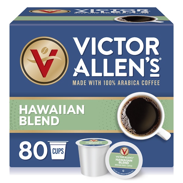 Victor Allen Victor Allen's Coffee Hawaiian Blend, Medium Roast, 80 Count, Single Serve Coffee Pods for Keurig K-Cup Brewers (formerly Kona Blend) - FG014610RV