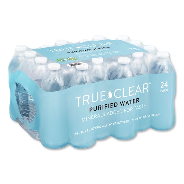 True Clear Purified Bottled Water, 16.9 oz Bottle, 24PK - TRC05L24CT