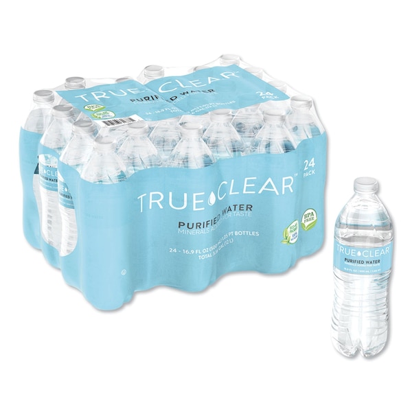 True Clear Purified Bottled Water, 16.9 oz Bottle, 24PK - TRC05L24CT