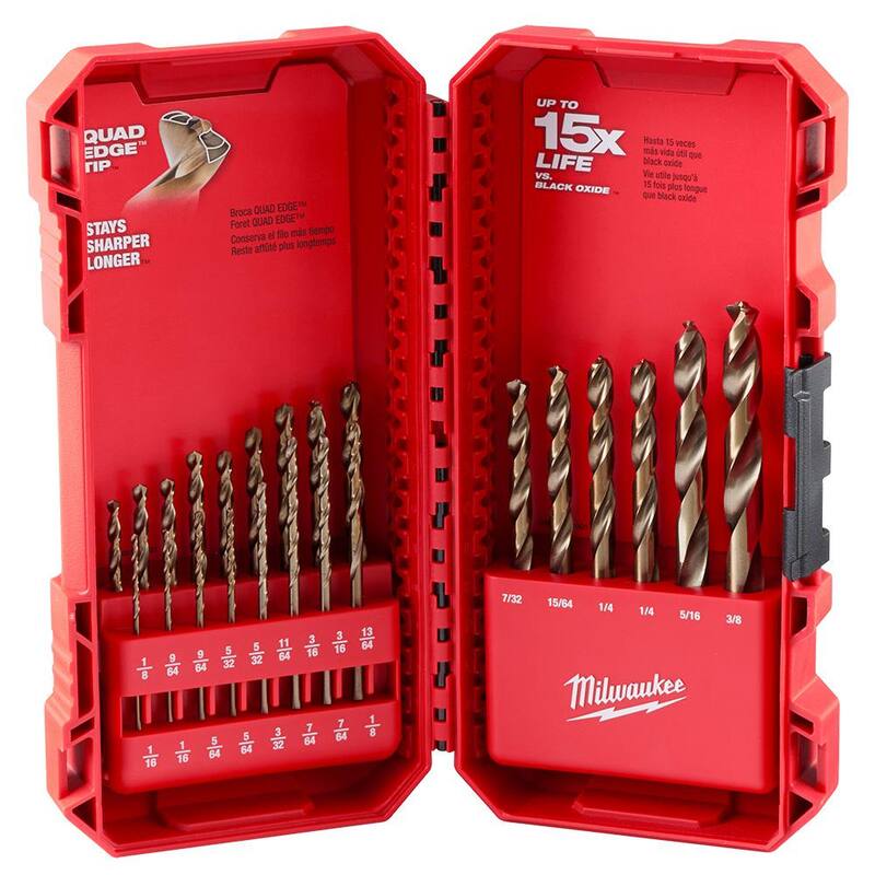 Set de Brocas de Cobalto Red Helix Twist de Milwaukee para Taladros (23 piezas) - 48-89-2338