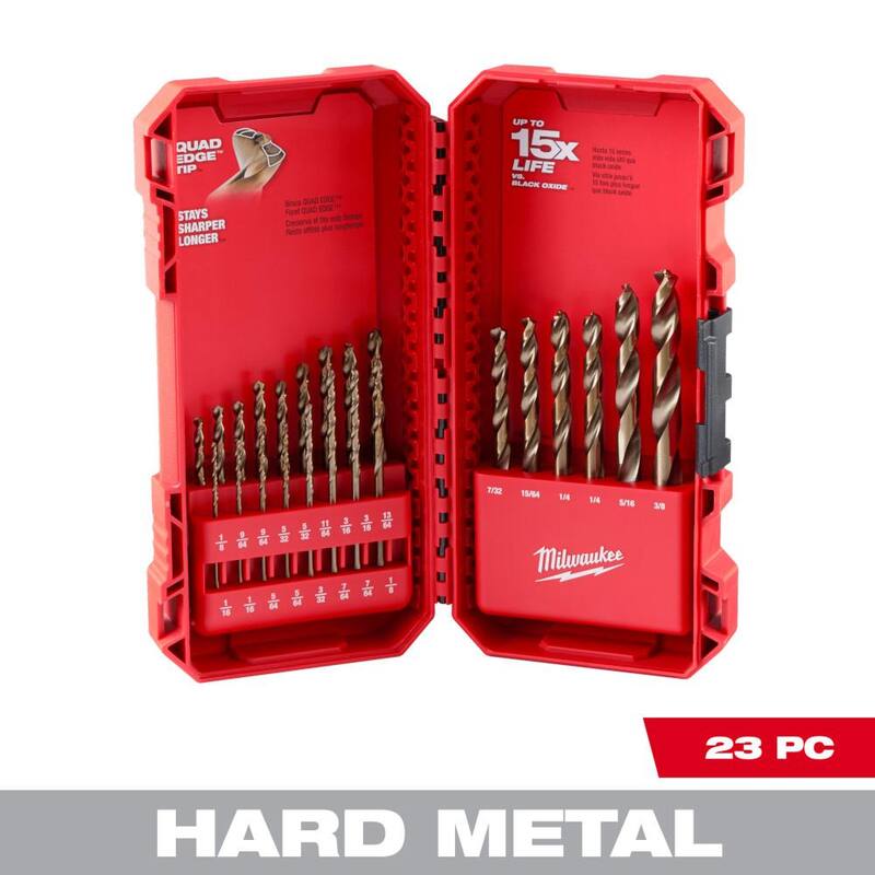 Set de Brocas de Cobalto Red Helix Twist de Milwaukee para Taladros (23 piezas) - 48-89-2338