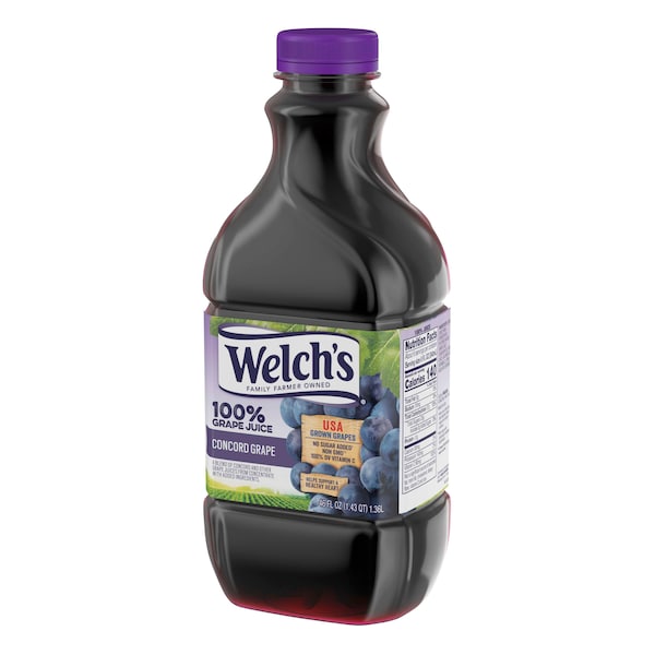 Welchs Welch's 100% Purple Grape Plastic Juice 46 oz. Bottle, PK8 - WPD31400