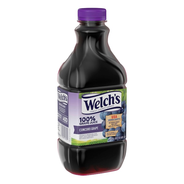 Welchs Welch's 100% Purple Grape Plastic Juice 46 oz. Bottle, PK8 - WPD31400