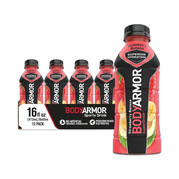 Bodyarmor SuperDrink Sports Drink, Strawberry Banana, 16 oz Bottle, PK12, 12PK - 100003-1.4