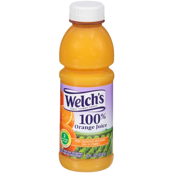 Welchs Welch's 100% Orange PET Bottle Juice 16 fl. oz. Bottle, PK12 - WPD30194