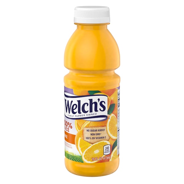 Welchs Welch's 100% Orange PET Bottle Juice 16 fl. oz. Bottle, PK12 - WPD30194