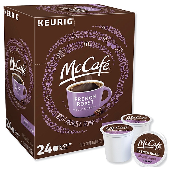 Mccafe Coffee, French Roast, Pod, Caffeinated, Ground, 8.3 oz, 24 PK - 7466