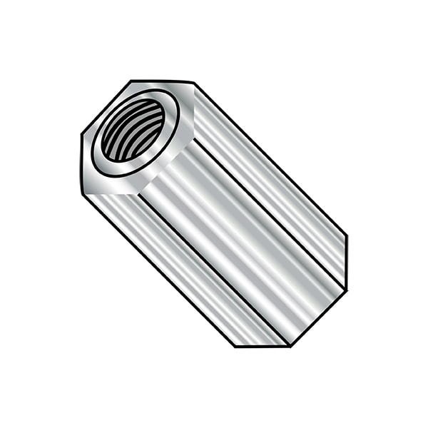 Zoro Select Hex Standoff, #10-32 Thrd Sz, Stainless Steel Plain, 5/16" Hex W, 100 PK - 310511HF303