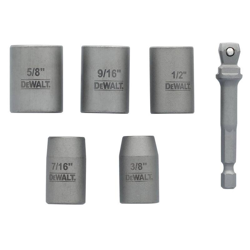 DEWALT MAXFIT ULTRA 3/8 pulgadas Juego de dados de acero al carbono (6 piezas) con adaptador de 1/4 pulgadas - DWAFSFS6