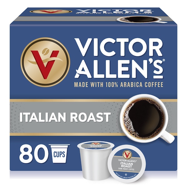 Victor Allen Victor Allen's Coffee Italian Roast, Dark Roast, 80 Count, Single Serve Coffee Pods for Keurig K-Cup Brewers - FG014601RV