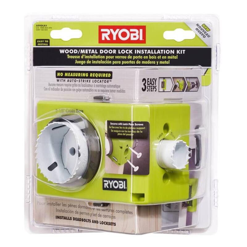 RYOBI Kit de instalación de cerradura para puerta de madera/metálica - A99DLK4