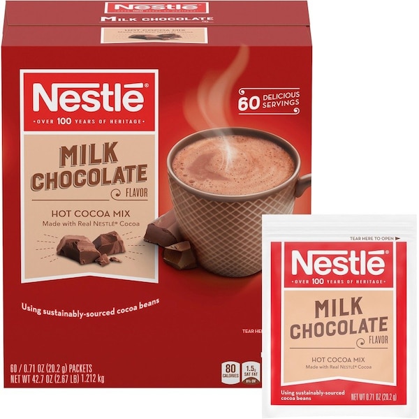Nestle Hot Cocoa Mix, 20.2 g, Chocolate, 60PK - NES26791