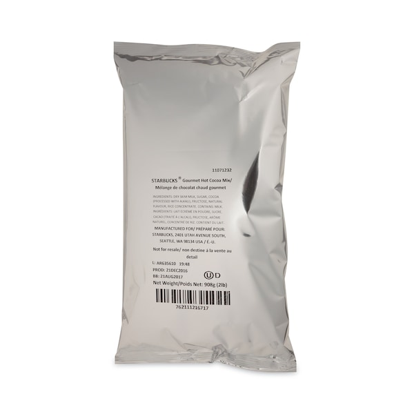 Starbucks Gourmet Hot Cocoa Mix, 2 lb, Bag, PK6 PK - 11071232