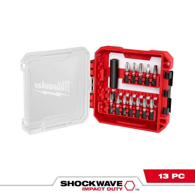 Juego de puntas de destornillador de acero de aleación Milwaukee SHOCKWAVE Impact Duty (13 piezas) - 48-32-4035