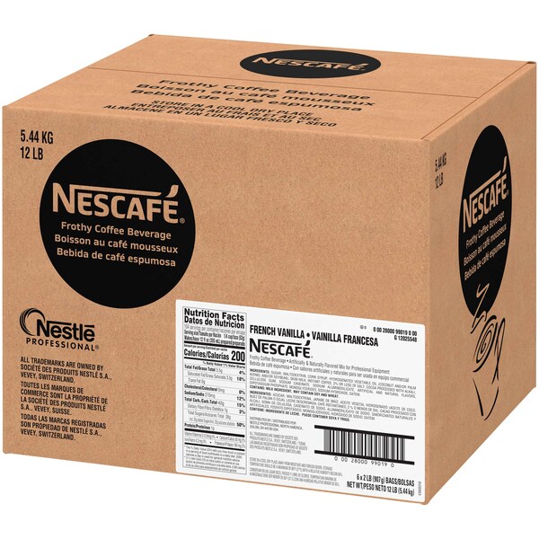 Nescafe Nescafe French Vanilla Cappuccino Mix 2lbs Bag, PK6 - 00028000990190