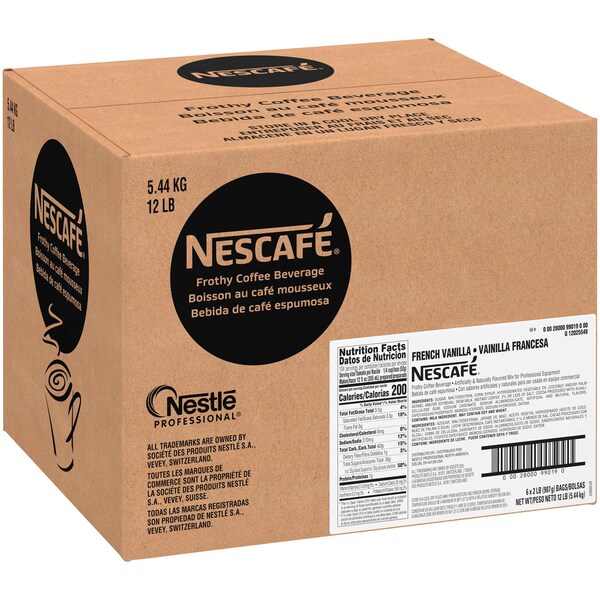 Nescafe Nescafe French Vanilla Cappuccino Mix 2lbs Bag, PK6 - 00028000990190