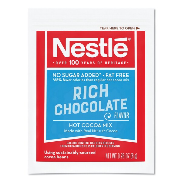 Nestle No-Sugar-Added Hot Cocoa Mix Envelopes, Rich Chocolate, 0.28 oz, PK30 - 61411