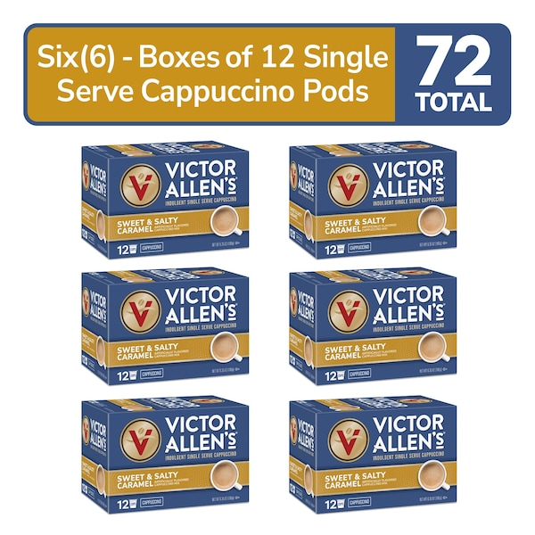 Victor Allen Victor Allen's Coffee Sweet and Salty Caramel Cappuccino, 6-12 count Single Serve K-Cup Coffee Pods - FG016403