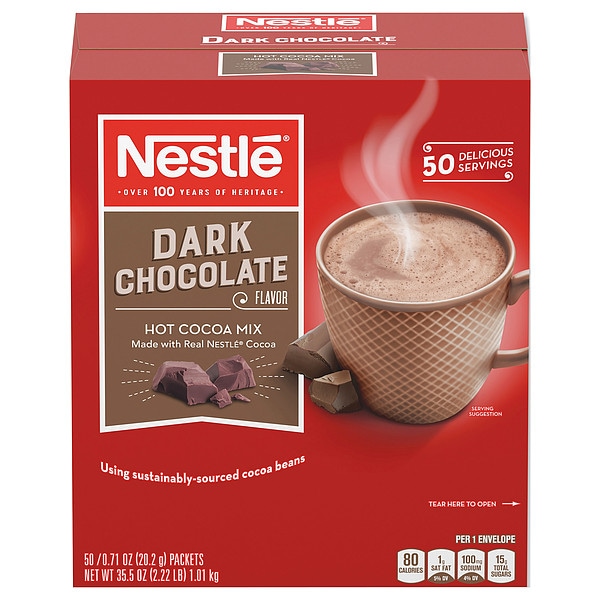 Nestle Hot Dark Chocolate Cocoa, 0.71oz., PK50 - 70060
