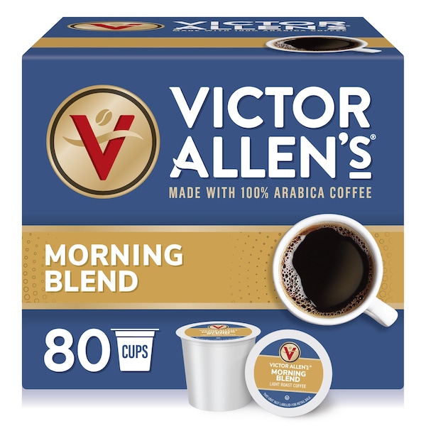 Victor Allen Victor Allen's Coffee Morning Blend, Light Roast, 80 Count, Single Serve Coffee Pods for Keurig K-Cup Brewers - FG014611RV