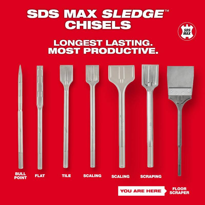 Milwaukee 6 pulgadas SLEDGE SDS-MAX Raspador para Piso - 48-62-4096