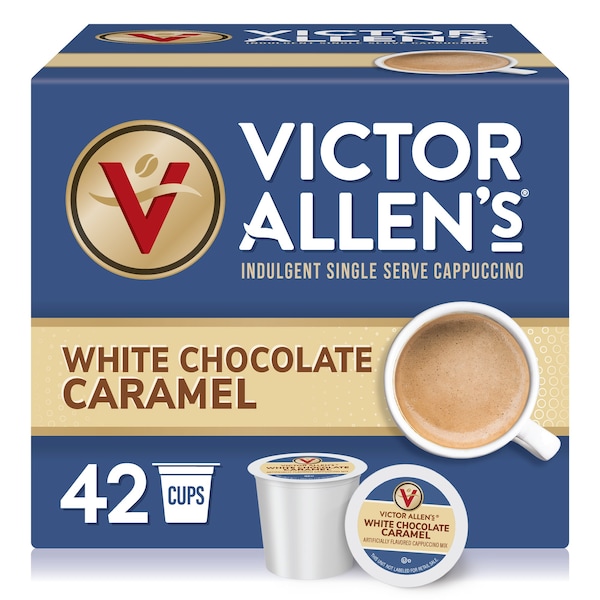 Victor Allen Victor Allen's Coffee White Chocolate Caramel Flavored Cappuccino, 42 Count, Single Serve K-Cup Pods for Keurig K-Cup Brewers - FG016401RV