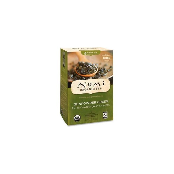 Numi Organic Tea Numi Organic Tea Green Tea, Gunpowder Green, Single Cup Bags, 18/Box - NUM10109