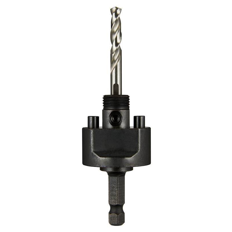 Adaptador de sierra de corona de agujero grande de cambio rápido de 3/8 pulg. de Milwaukee con broca guía - 49-56-7250