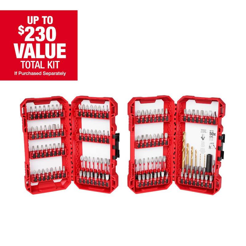 Juego de puntas de destornillador de acero de aleación Milwaukee SHOCKWAVE Impact Duty (120 piezas) - 48-32-5155