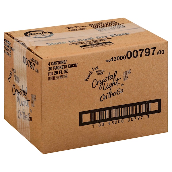 Crystal Light Crystal Light Peach Drink Mix Kosher .09 oz., PK120 - 10043000007973