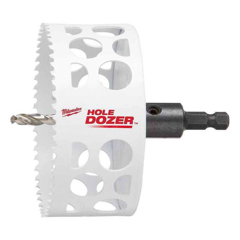 Milwaukee Sierra Perforadora Bi-Metal de 4 pulgadas con Mandril de 3/8 pulgadas y Broca Piloto - 49-56-9685