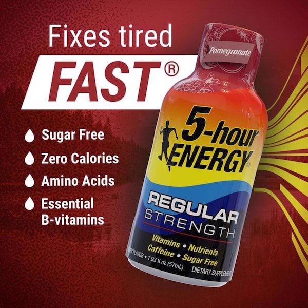 5 Hour Energy 5-hour Energy Regular Strength Sugar Free Pomegranate Energy Shot 1.93 oz - 818125