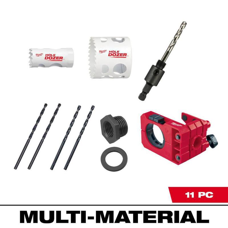 Set de sierra de agujero bimetálica para instalación de cerradura de puerta de Milwaukee - 49-22-4073