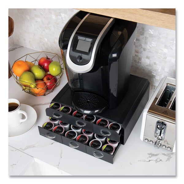 Mind Reader Two-Tier Six-Drawer Single Serve Coffee Pod Drawer, 14 x 12.25 x 4.75, Black - TRY6PC-BLK