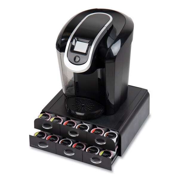 Mind Reader Two-Tier Six-Drawer Single Serve Coffee Pod Drawer, 14 x 12.25 x 4.75, Black - TRY6PC-BLK