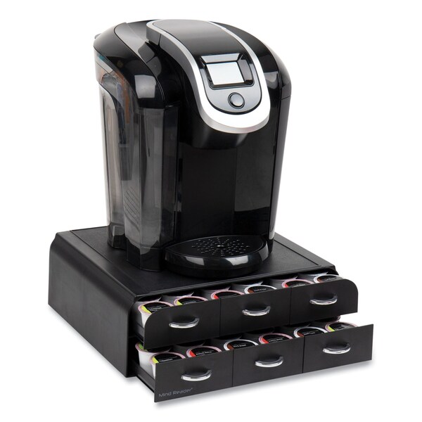 Mind Reader Two-Tier Six-Drawer Single Serve Coffee Pod Drawer, 14 x 12.25 x 4.75, Black - TRY6PC-BLK