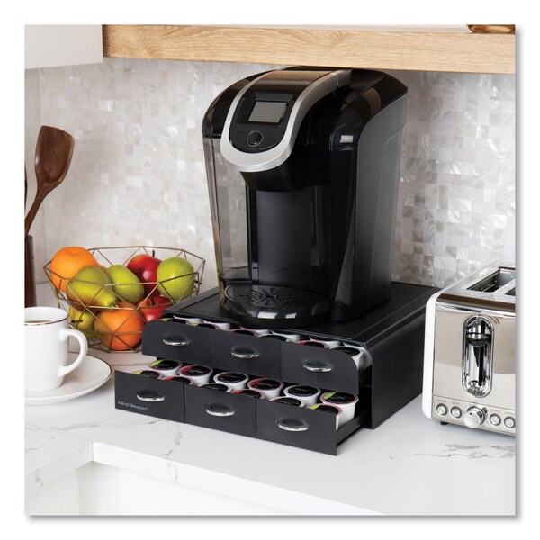 Mind Reader Two-Tier Six-Drawer Single Serve Coffee Pod Drawer, 14 x 12.25 x 4.75, Black - TRY6PC-BLK