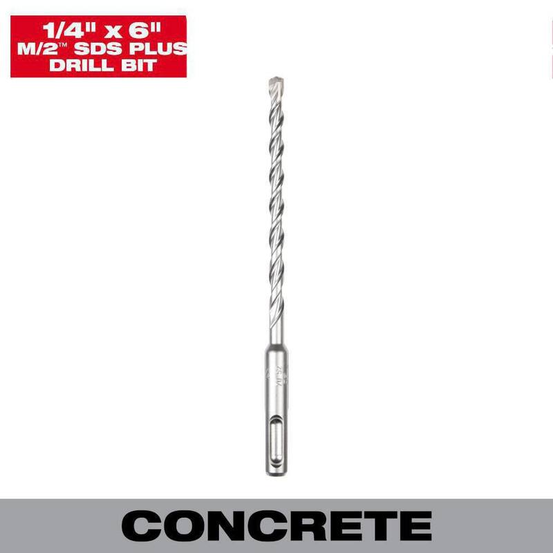 Broca de carburo SDS-PLUS de 2 cortes de 1/4 de pulgada x 6 pulgadas de Milwaukee - 48-20-8231