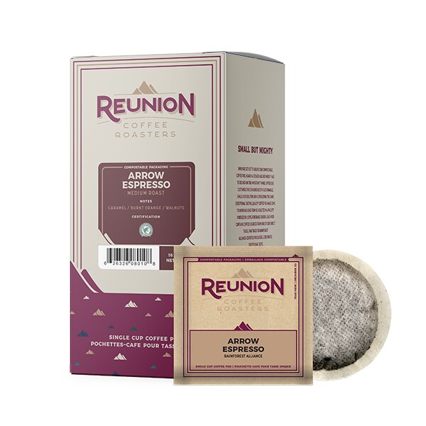 Reunion Coffee Roasters Arrow Espresso, Soft Coffee Pods, PK96 PK - RI8010