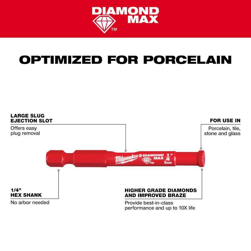 Broca de diamante Milwaukee de 1/4 de pulgada - 49-56-0505