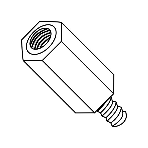 Zoro Select Hex Standoff, #6-32 Thrd Sz, 1-1/4 in Thrd L Nylon Natural, 1/4" Hex W, 1000 PK - 142006HMN
