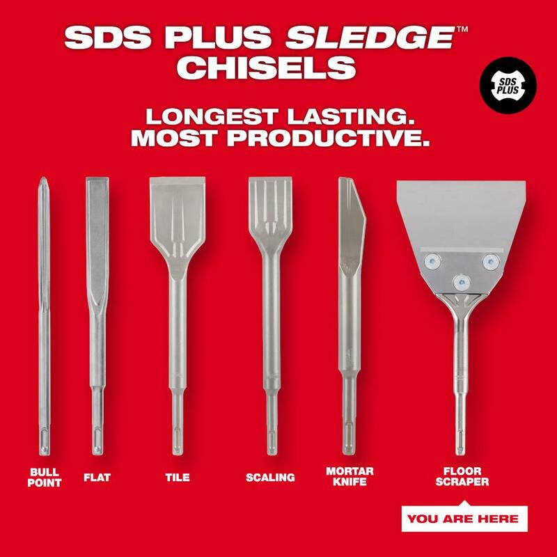 Milwaukee 5 in. x 10 in. SLEDGE SDS-PLUS Floor Scraper - 48-62-6046