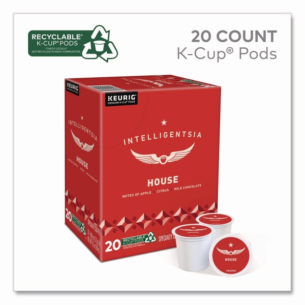 Intelligentsia House Blend Coffee K-Cups, Light Roast, 20PK - 5000371868