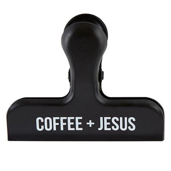 Fastfood 3 x 2.5 in. Coffee Bag Clip - Coffee Plus Jesus - FA3324834